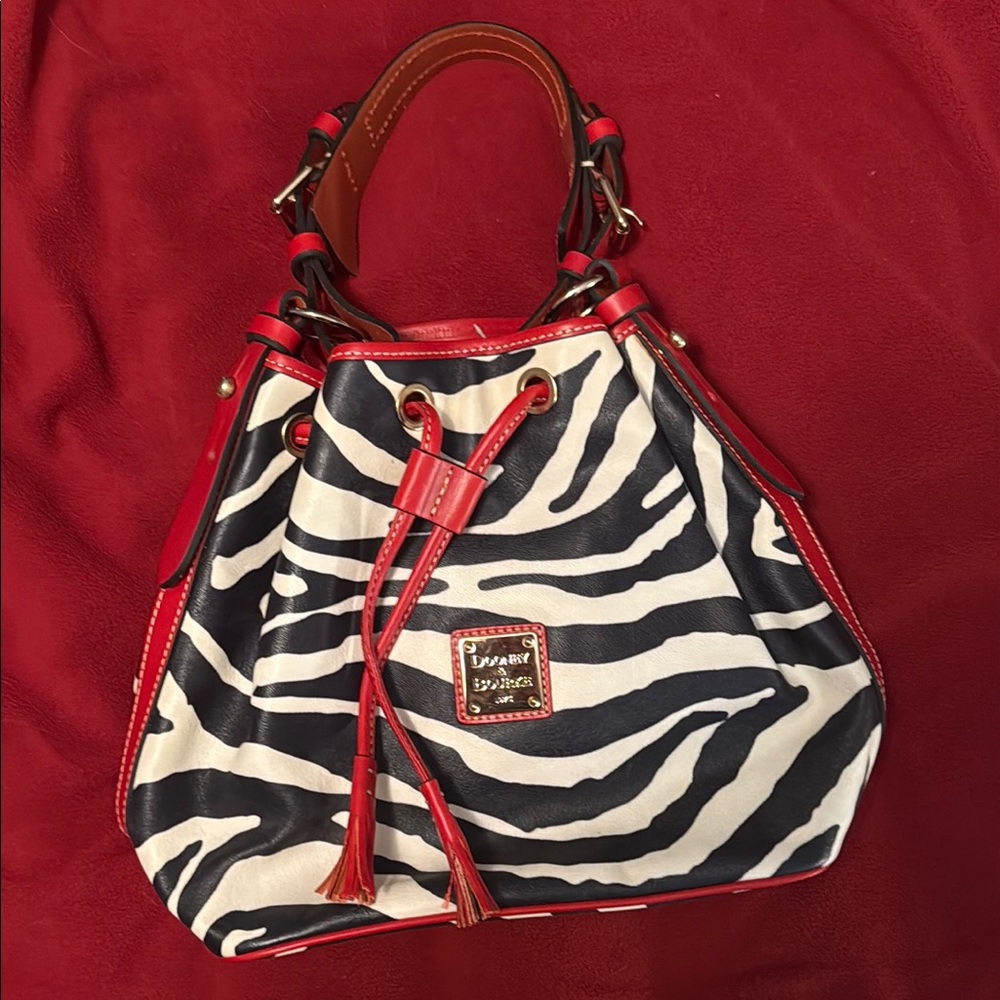 Dooney & Bourke Zebra Print Red Trim Bag
